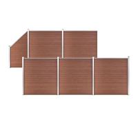 VIDAXL - Pannelli Recinzione 5 Quadrati 1 Inclinato 965x186 Cm Marrone