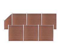 VIDAXL - Pannelli Recinzione 6 Quadrati 1 Inclinato 1138x186cm Marrone