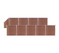 VIDAXL - Pannelli Recinzione 9 Quadrati 1 Inclinato 1657x186cm Marrone