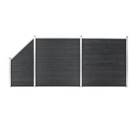 VIDAXL - Pannelli Recinzione Wpc 2 Quadrati 1 Inclinato 446x186 Cm Grigi