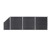 VIDAXL - Pannelli Recinzione Wpc 3 Quadrati 1 Inclinato 619x186 Cm Grigi