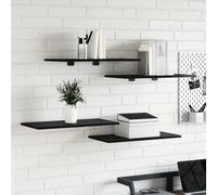 vidaXL Pannelli Scaffale - Pacco da 4 in Rovere Nero, 60x30x1.5 cm, fatti in legno ingegnerizzato