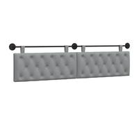vidaXL Pannello anteriore sospeso montato a parete, grigio chiaro, 210 x 55 x 7 cm, in tessuto, camera da letto, testa rettangolare in tessuto, design moderno da parete, schienale morbido, risparmio