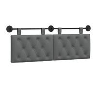 vidaXL Pannello anteriore sospeso montato a parete, grigio scuro, 130 x 55 x 7 cm, in tessuto, camera da letto, testa rettangolare in tessuto, design moderno da parete, schienale morbido, risparmio di