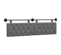 vidaXL Pannello anteriore sospeso montato a parete, grigio scuro, 190 x 55 x 7 cm, in tessuto, camera da letto, testa rettangolare in tessuto, design moderno da parete, schienale morbido, risparmio di