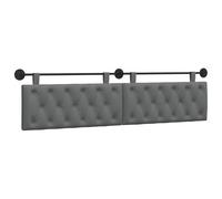 vidaXL Pannello anteriore sospeso montato a parete, grigio scuro, 210 x 55 x 7 cm, in tessuto, camera da letto, testa rettangolare in tessuto, design moderno da parete, schienale morbido, risparmio di
