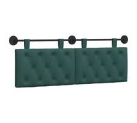 vidaXL Pannello anteriore sospeso montato a parete, verde scuro, 130 x 55 x 7 cm, in tessuto, camera da letto, testa rettangolare in tessuto, design moderno da parete, schienale morbido, risparmio di