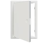 vidaXL Pannello d'accesso 20 x 30 cm in acciaio bianco, verniciato a polvere, finitura opaca. Ha un meccanismo di blocco a camma sicuro, adatto sia per interno che per esterno. Il metallo è resisten