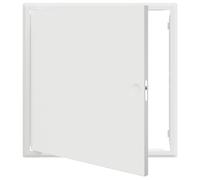 vidaXL Pannello di Accesso Architettonico Bianco in Acciaio Rivestito in Polvere con Finitura Opaca, Sicuro con Serratura, per Uso Interno ed Esterno, 50 x 50 cm, Facile da Installare con Superficie