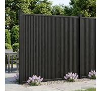 vidaXL Pannello di Recinzione 2 pz 355 x 186,5 cm WPC e Alluminio Nero