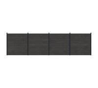 vidaXL Pannello di recinzione 4 pezzi WPC e alluminio nero,
