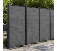 vidaXL Pannello di Recinzione 95 x 186 cm WPC e Alluminio Grigio
