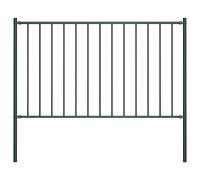 vidaXL Pannello di Recinzione con Pali Robusto Durevole Struttura Divisorio Esterni Recinto Giardino in Acciaio Verniciato 1,7x0,75 m Antracite