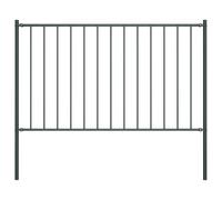 vidaXL Pannello di Recinzione con Pali Robusto Durevole Struttura Divisorio Esterni Recinto Giardino in Acciaio Verniciato 1,7x0,75 m Antracite