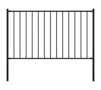 vidaXL Pannello di Recinzione con Pali Robusto Durevole Struttura Divisorio Esterni Recinto Giardino in Acciaio Verniciato 1,7x1,25 m Nero