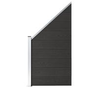 vidaXL Pannello di Recinzione in WPC 95x(105-180) cm Nero