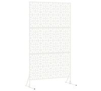 vidaXL Pannello di Recinzione Metallico da Esterno Bianco con Design a Griglia Floreale | Taglia Media, Stile Contemporaneo, Costruzione Durevole, Perfetto per privacy in Giardino, Barriera, Schermo