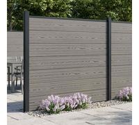 vidaXL Pannello di Recinzione WPC e Alluminio Grigio