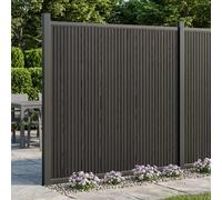 vidaXL Pannello di Recinzione WPC e Alluminio Nero