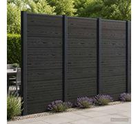 vidaXL Pannello di Recinzione WPC e Alluminio Nero