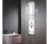 vidaXL Pannello Doccia in Vetro 25x43x120 cm Argento Colonna Box Shower Bagno