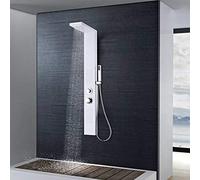 vidaXL Pannello Doccia in Alluminio Bianco Opaco Colonna con Idromassaggio