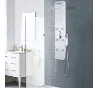 vidaXL Pannello Doccia in Vetro 25x44,6x130 cm Bianco