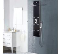 vidaXL Pannello Doccia in Vetro 25x44,6x130 cm Nero