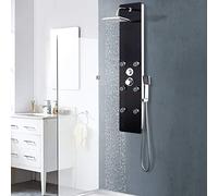 vidaXL Pannello Doccia in Vetro 25x44,6x130 cm Nero