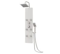 vidaXL Pannello Doccia in Vetro 25x47,5x130 cm Bianco