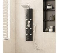 vidaXL Pannello Doccia in Vetro 25x47,5x130 cm Nero