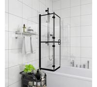 vidaXL Pannello Doccia Pieghevole in ESG 120x140 cm Nero