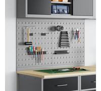 vidaXL Pannello per attrezzi 2 pz Grigio 100 x 1 x 60 cm Acciaio