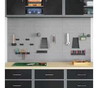 vidaXL Pannello per attrezzi 3 pcs Grigio 150 x 1 x 80 cm