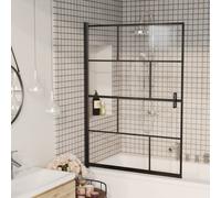 vidaXL Pannello per Box Doccia in ESG 100x140 cm Nero