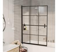 vidaXL Pannello per Box Doccia in ESG 100x140 cm Nero