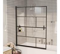 vidaXL Pannello per Box Doccia in ESG 116x140 cm Nero