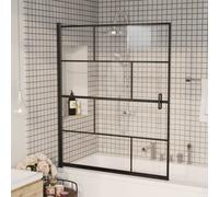 vidaXL Pannello per Box Doccia in ESG 116x140 cm Nero