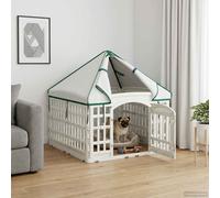 vidaXL Pannello per cani a 4 sezioni con tetto 88 x 88 x 112 cm Bianco