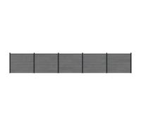 vidaXL Pannello per recinzione, 5 pezzi, WPC e alluminio, colore grigio