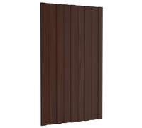 vidaXL Pannello per tetto 12 pcs Marrone 80 x 45 cm Acciaio zincato