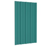 vidaXL Pannello per tetto 36 pcs Verde 80 x 45 cm Acciaio zincato
