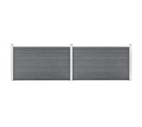 vidaXL Pannello Recinzione per Esterni con Pali Robusto Elegante Barriera da Giardino Recinto Intimità Sicurezza in WPC 353x106 cm Grigia