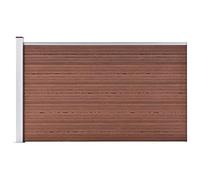 vidaXL Pannello Recinzione per Esterni con Pali Robusto Elegante Barriera da Giardino Recinto Intimità Sicurezza in WPC 175x105 cm Marrone