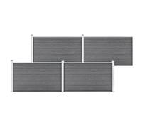 vidaXL Pannello Recinzione per Esterni con Pali Robusto Elegante Barriera da Giardino Recinto Intimità Sicurezza in WPC 699x106 cm Grigia