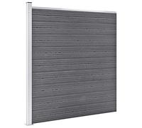 vidaXL Pannello Recinzione per Esterni con Pali Robusto Elegante Barriera da Giardino Recinto Intimità Sicurezza in WPC 353x186 cm Grigio