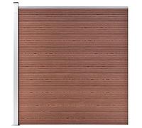 vidaXL Pannello Recinzione per Esterni con Pali Robusto Elegante Barriera da Giardino Recinto Intimità Sicurezza in WPC 175x186 cm Marrone