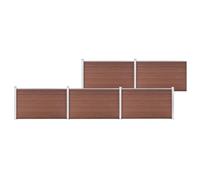 vidaXL Pannello Recinzione per Esterni con Pali Robusto Elegante Barriera da Giardino Recinto Intimità Sicurezza in WPC 872x106 cm Marrone
