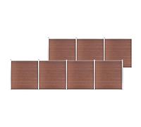 vidaXL Pannello Recinzione per Esterni con Pali Robusto Elegante Barriera da Giardino Recinto Intimità Sicurezza in WPC 1218x186 cm Marrone