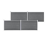 vidaXL Pannello Recinzione per Esterni con Pali Robusto Elegante Barriera da Giardino Recinto Intimità Sicurezza in WPC 699x106 cm Grigia